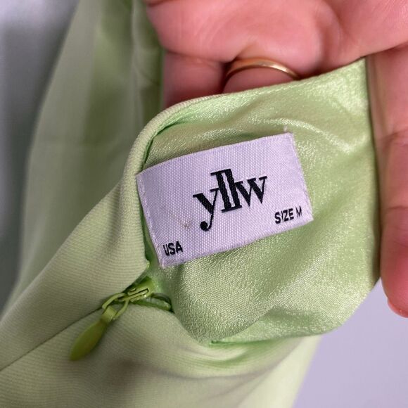 Yellow the Label Remington Dress in Pea Green - Picture 6 of 11